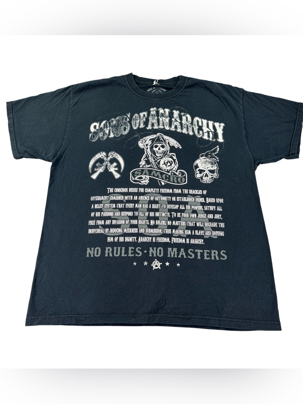 Sons of Anarchy SAMCRO Reaper T-Shirt Men’s XL Biker Tee Grunge Moto